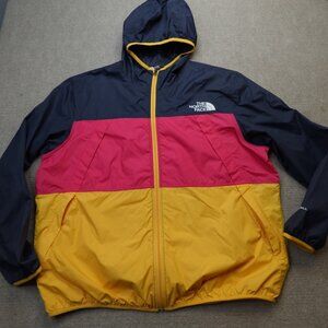 The North Face Jacket 2XL Blue Pink Yellow Colorblock Telegraph Wind Breaker